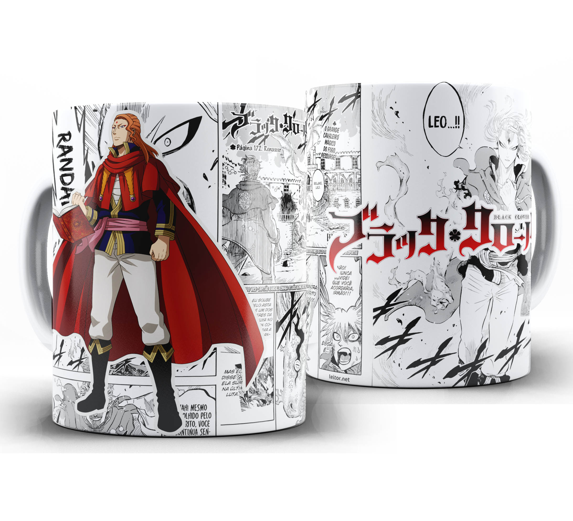 Caneca Anime Mangá - Black Clover - Reis Leões Carmesins - Fuegoleon Vermillion